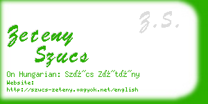 zeteny szucs business card